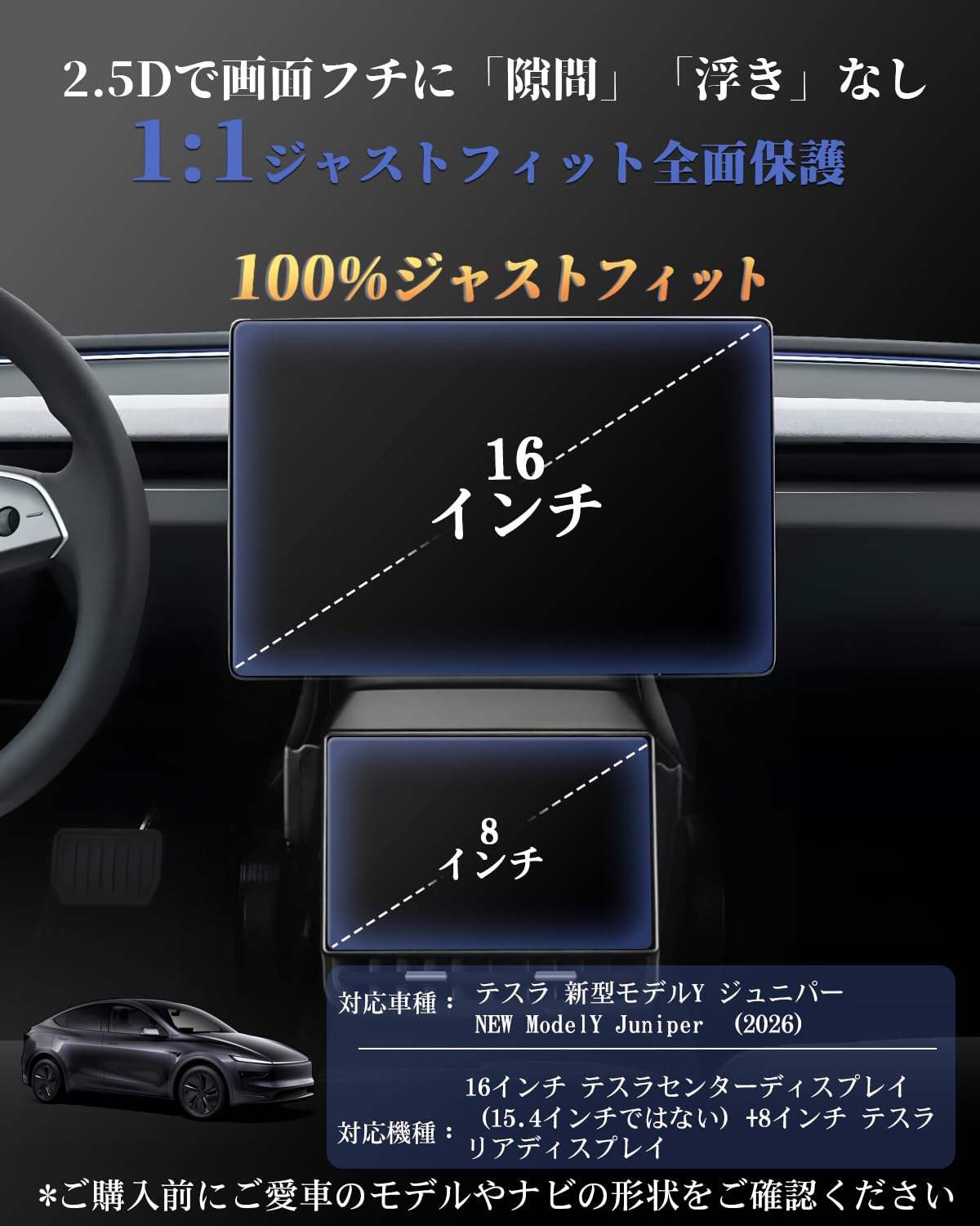 Amazon.co.jp: ruiya【2点セット】テスラ 新型モデルY ジュニパー ナビ